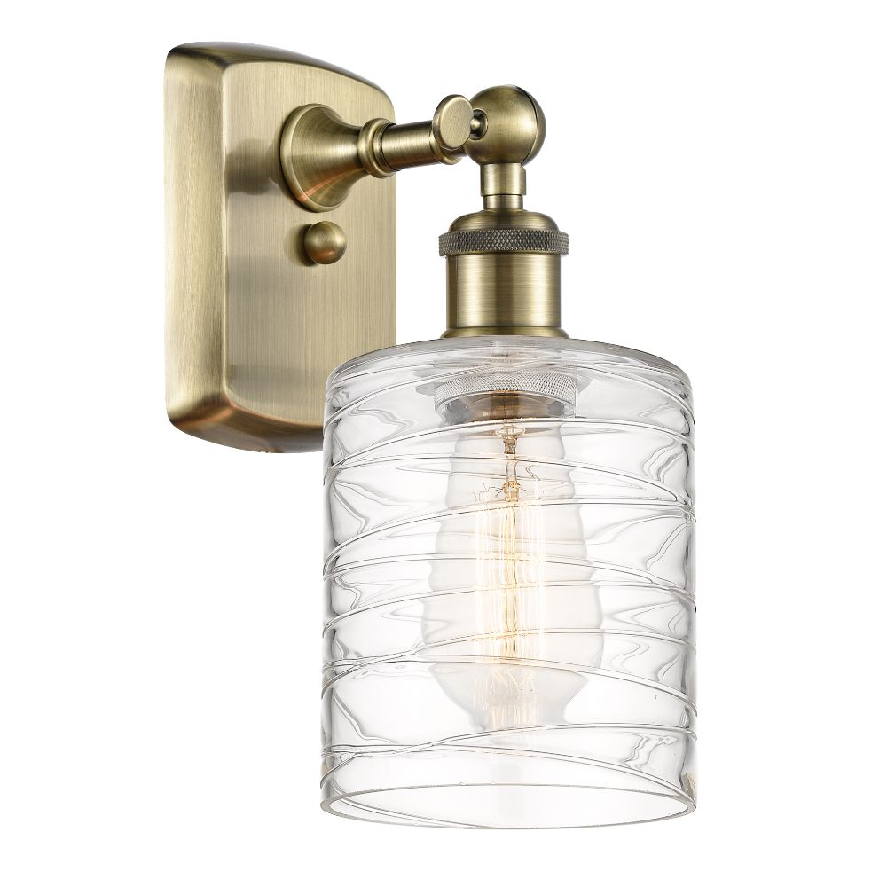 Innovations 516-1W-AB-G1113 Cobbleskill 1 Light Sconce part of the Ballston Collection in Antique Brass