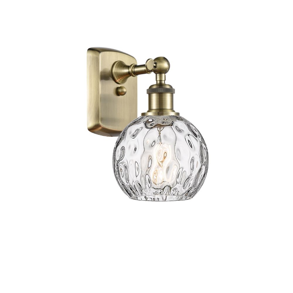 Innovations 516-1W-AB-G1215-6-LED Athens Water Glass 1 Light 6 inch Sconce in Antique Brass