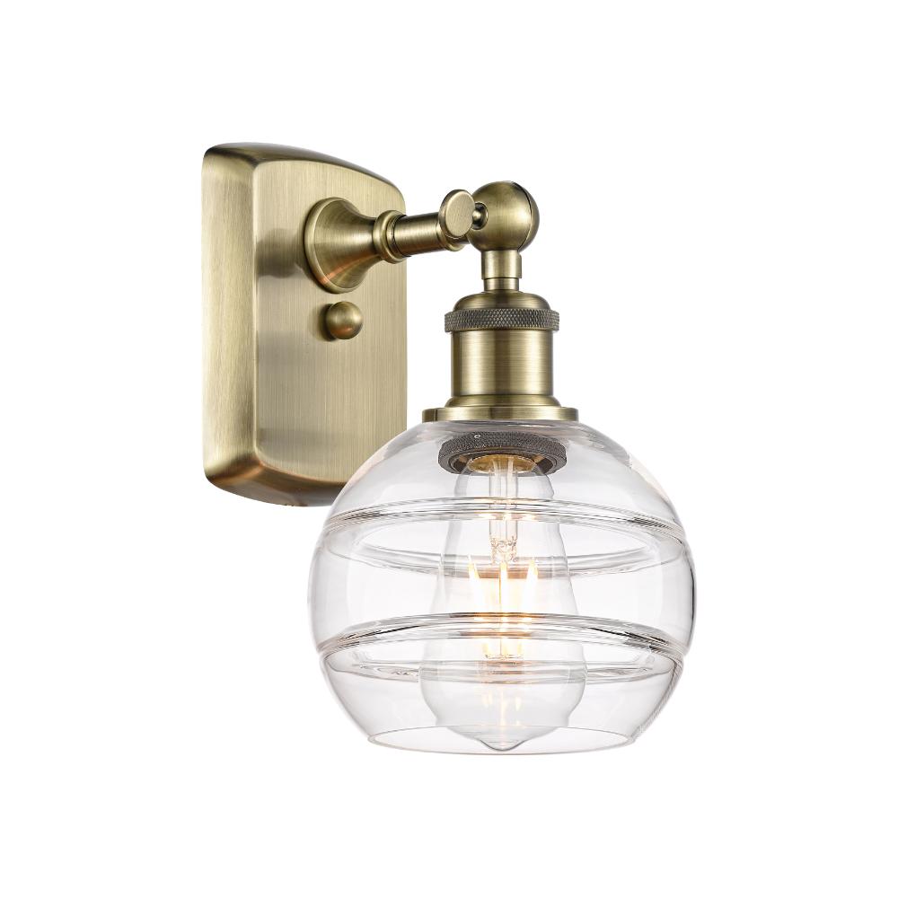 Innovations 516-1W-AB-G556-6CL Ballston - Rochester - 1 Light 6" Sconce - Antique Brass Finish - Clear Shade