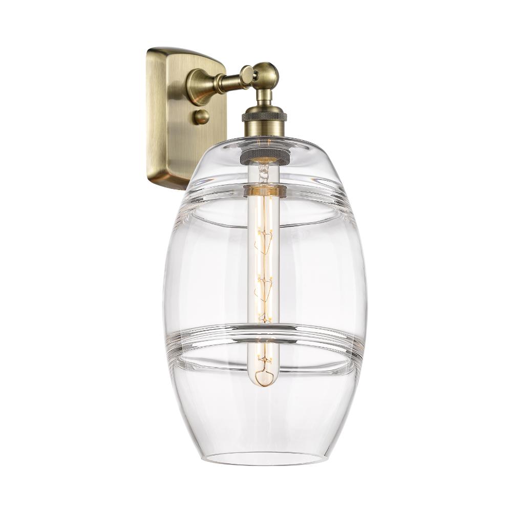Innovations 516-1W-AB-G557-8CL Ballston - Vaz - 1 Light 8" Sconce - Antique Brass Finish - Clear Shade