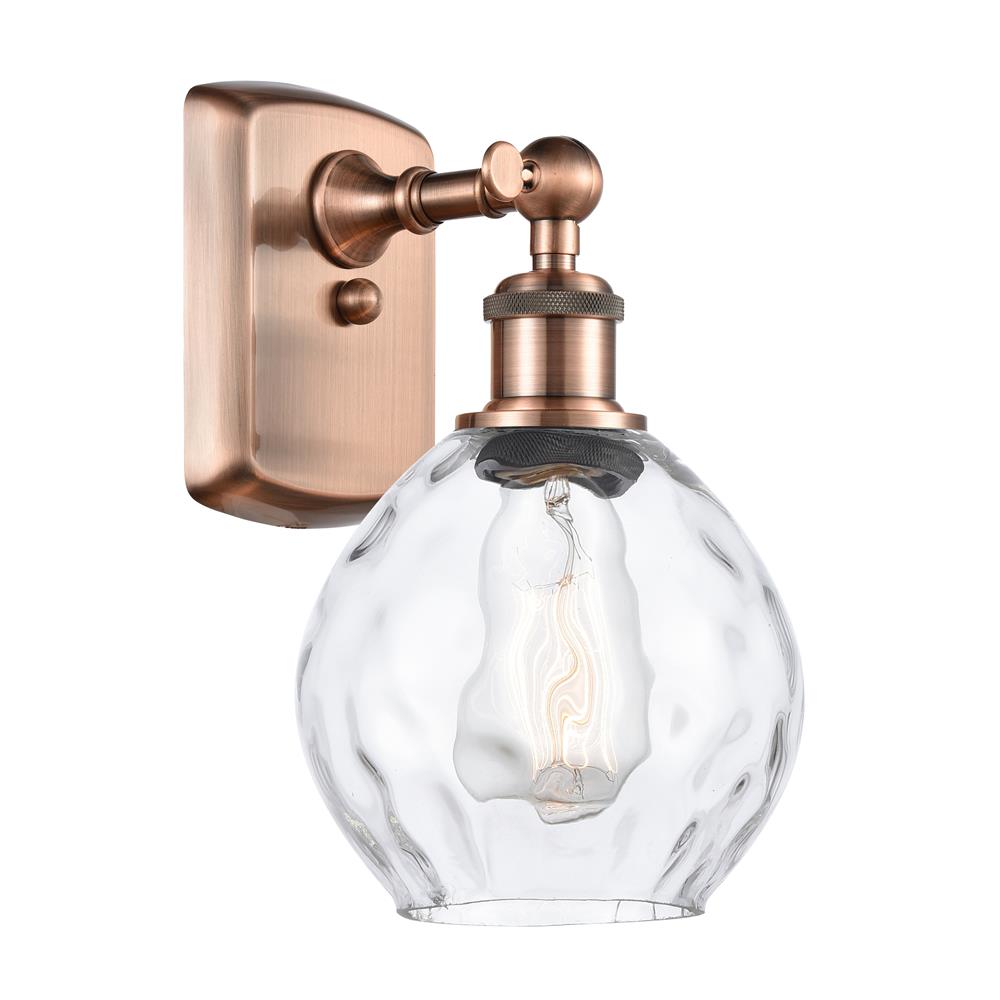 Innovations 516-1W-AC-G362 Antique Copper Small Waverly 1 Light Sconce