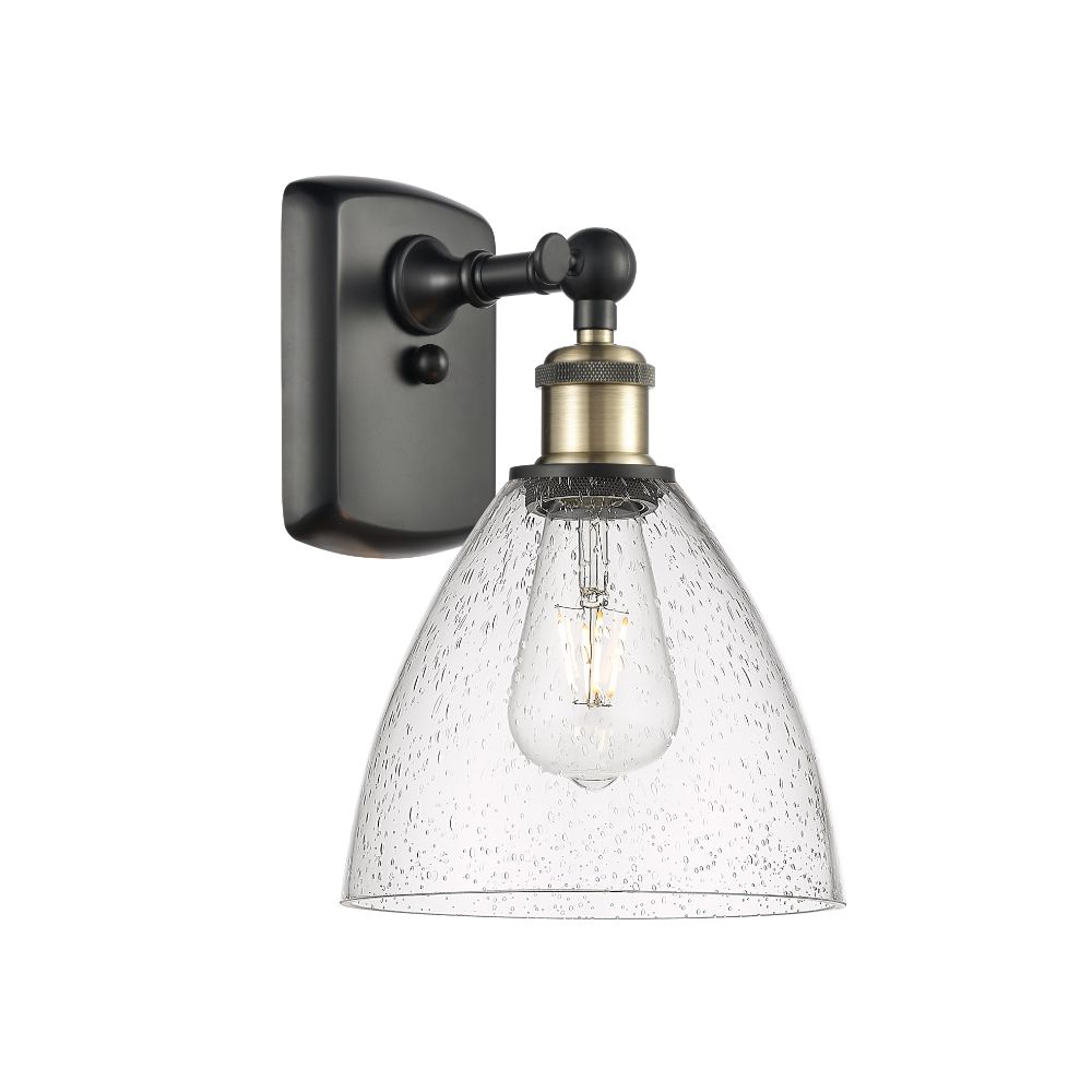 Innovations 516-1W-BAB-GBD-754-LED Ballston Dome 1 Light 8 inch Sconce in Black Antique Brass