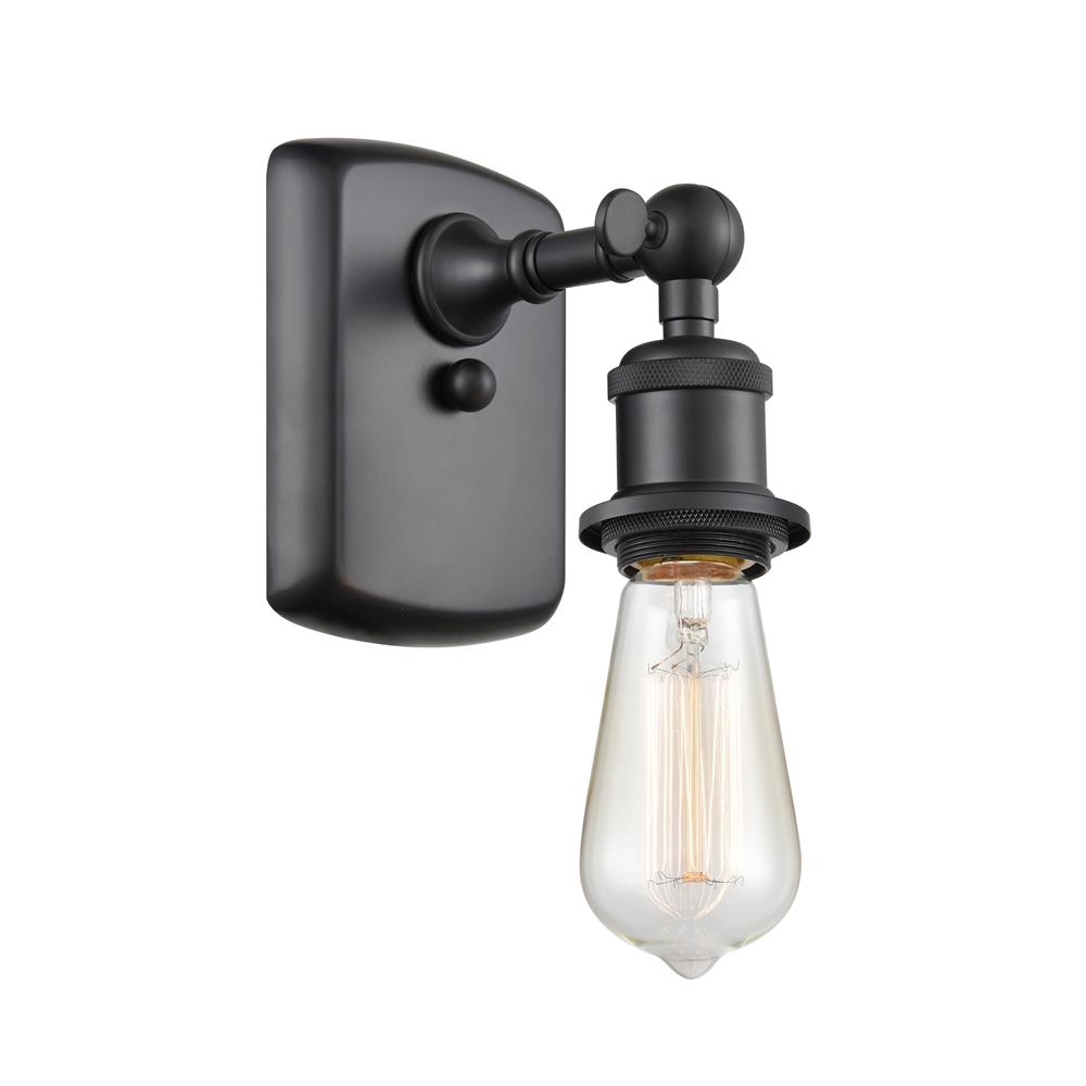 Innovations 516-1W-BK 1 Light Bare Bulb 4.5 inch Sconce