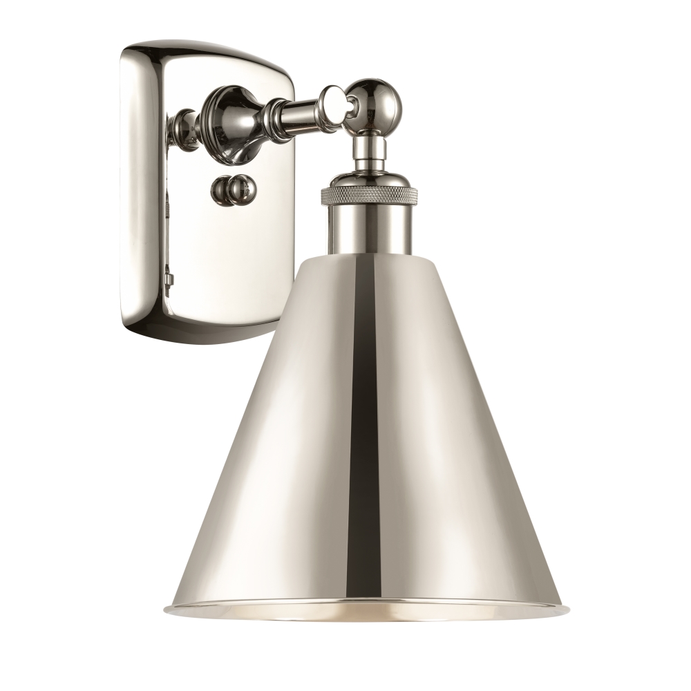 Innovations 516-1W-PN-MBC-8-PN-LED Ballston Cone 1 Light inch Sconce in Polished Nickel