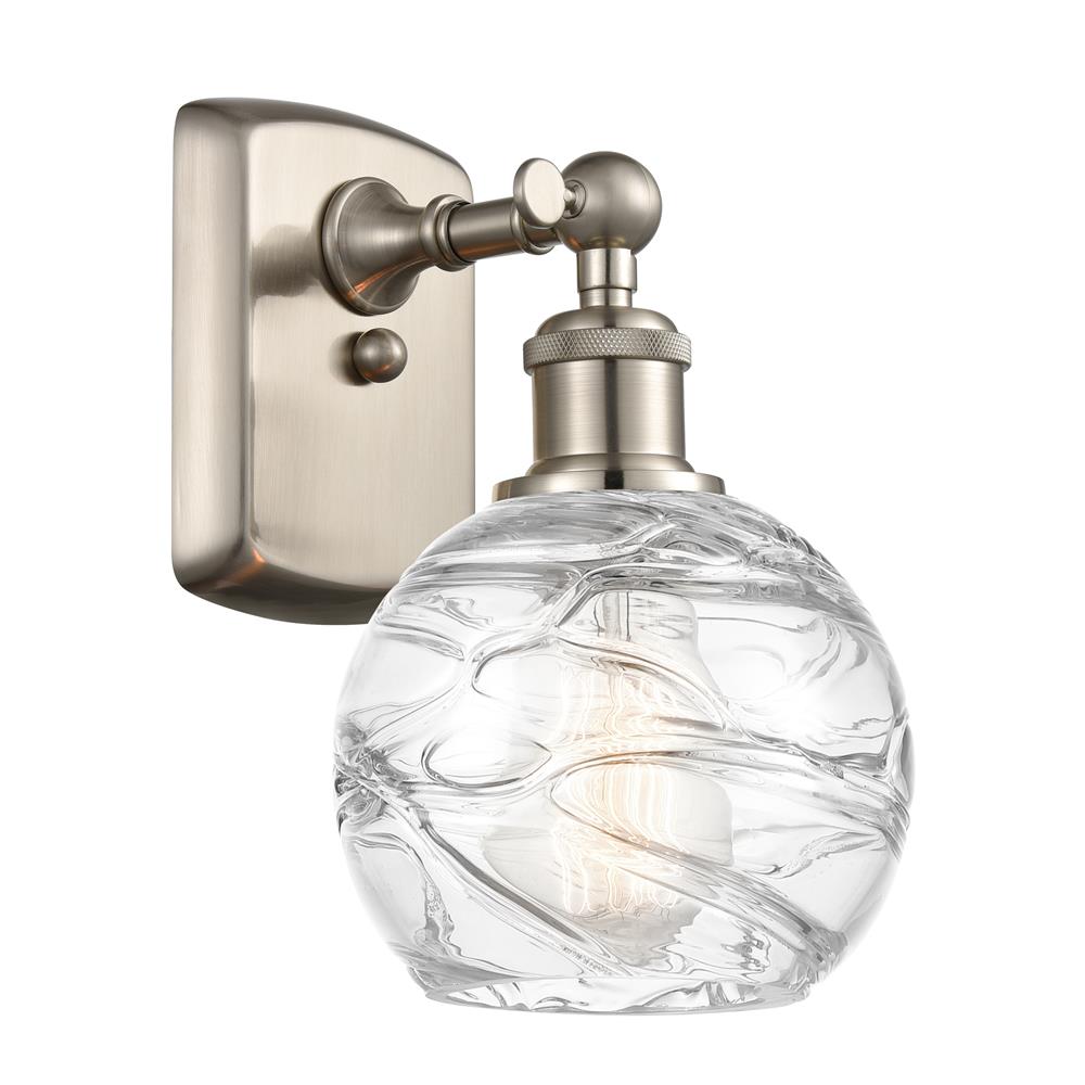 Innovations 516-1W-SN-G1213-6-LED Ballston Small Deco Swirl 1 Light Sconce in Brushed Satin Nickel