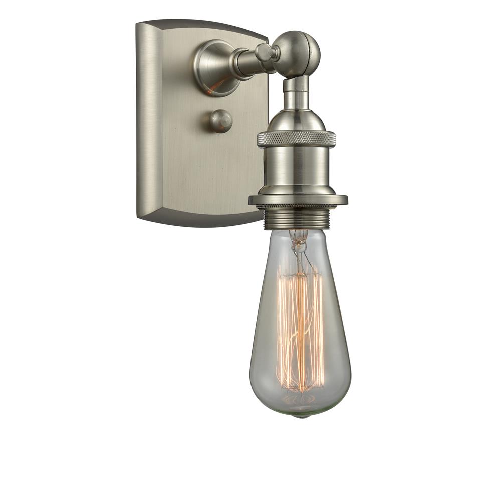 Innovations 516-1W-SN-LED 1 Light Vintage Dimmable LED Bare Bulb 4.5 inch Sconce in Brushed Satin Nickel
