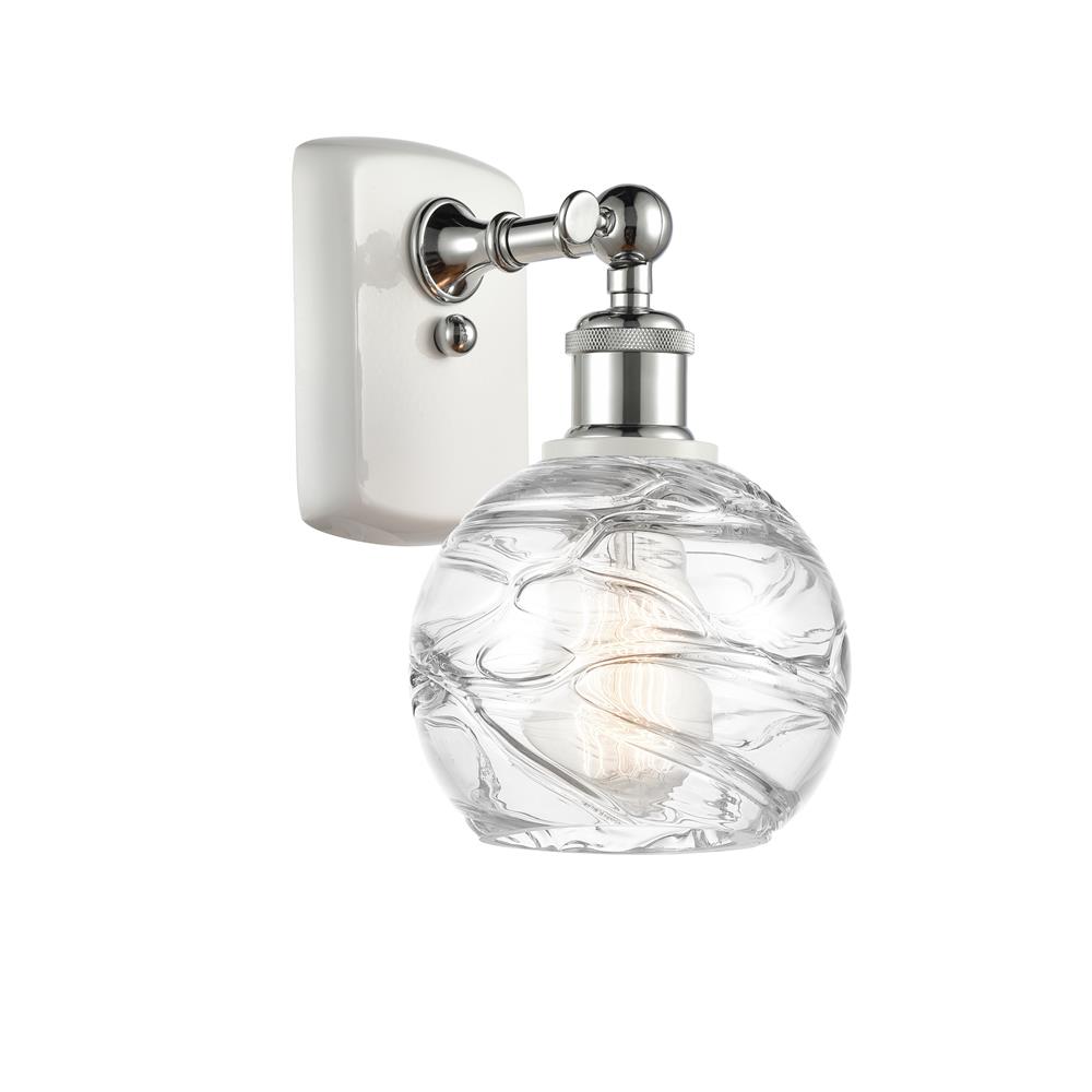 Innovations 516-1W-WPC-G1213-6 White and Polished Chrome Small Deco Swirl 1 Light Sconce