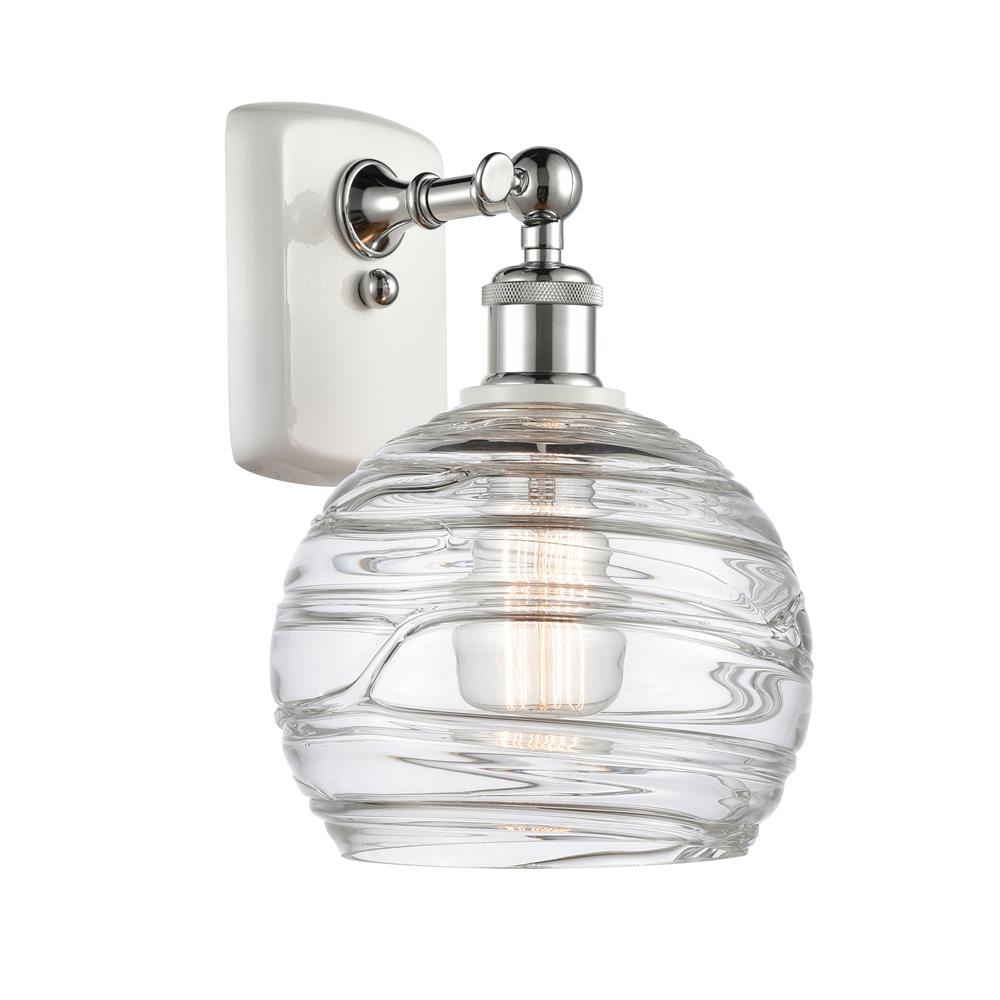 Innovations 516-1W-WPC-G1213-8-LED White and Polished Chrome Deco Swirl 1 Light Sconce
