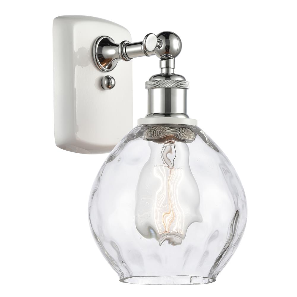 Innovations 516-1W-WPC-G362-LED White and Polished Chrome Small Waverly 1 Light Sconce