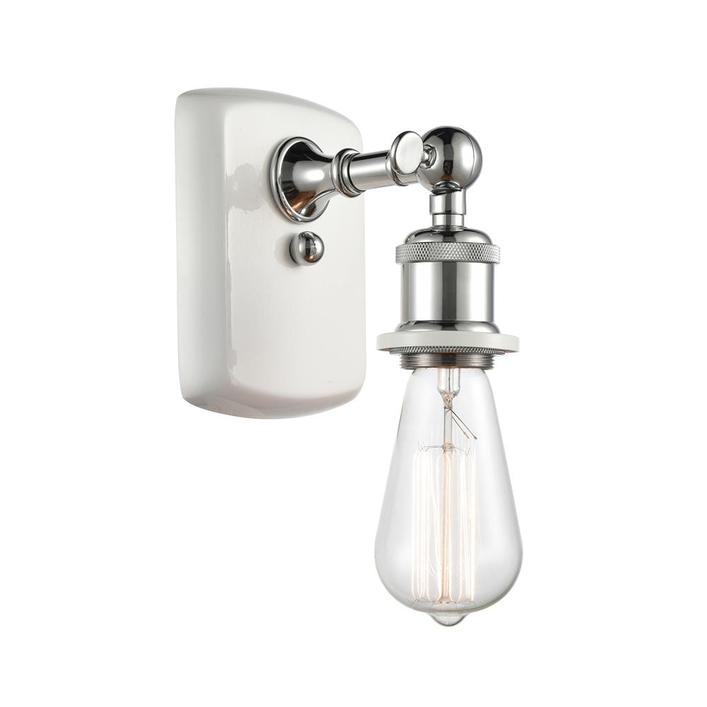 Innovations 516-1W-WPC White and Polished Chrome Bare Bulb 1 Light Sconce