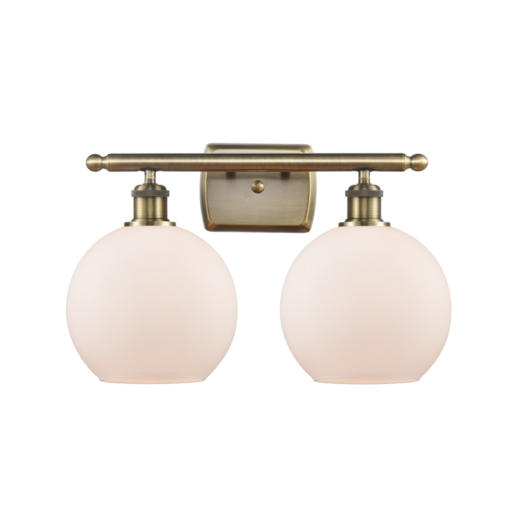 Innovations 516-2W-AB-G121-LED Athens 2 Light Bath Vanity Light in Antique Brass