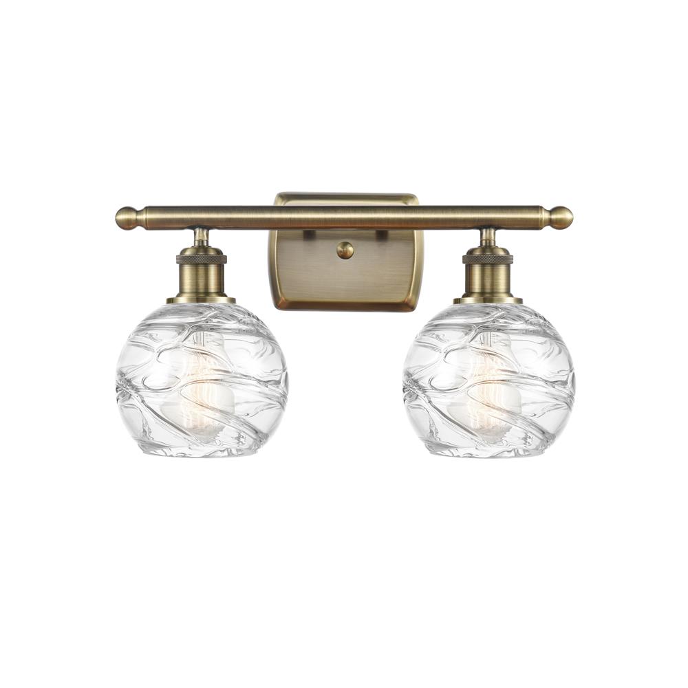 Innovations 516-2W-AB-G1213-6-LED Small Deco Swirl 2 Light Bath Vanity Light in Antique Brass