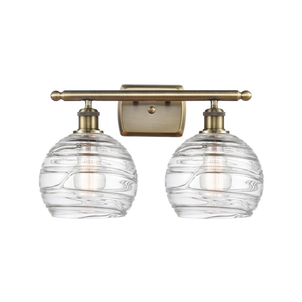 Innovations 516-2W-AB-G1213-8-LED Deco Swirl 2 Light Bath Vanity Light in Antique Brass