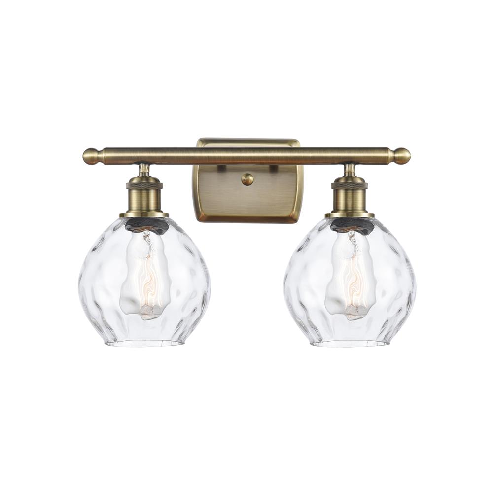 Innovations 516-2W-AB-G362-LED Small Waverly 2 Light Bath Vanity Light in Antique Brass