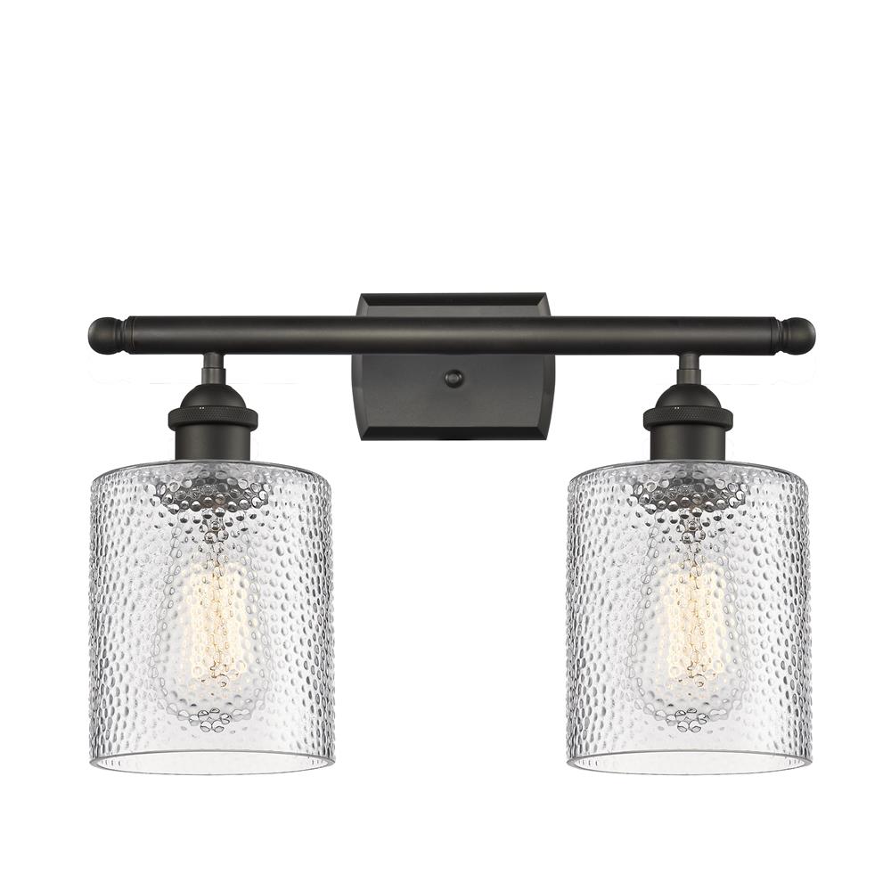 Innovations 516-2W-OB-G112-LED 2 Light Vintage Dimmable LED Cobbleskill 16 inch Bathroom Fixture in Oil Rubbed Bronze