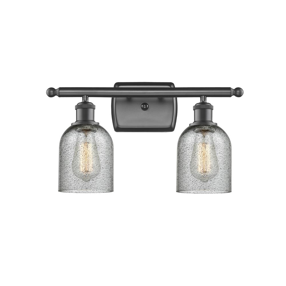 Innovations 516-2W-OB-G257 2 Light Caledonia 16 inch Bathroom Fixture in Oil Rubbed Bronze