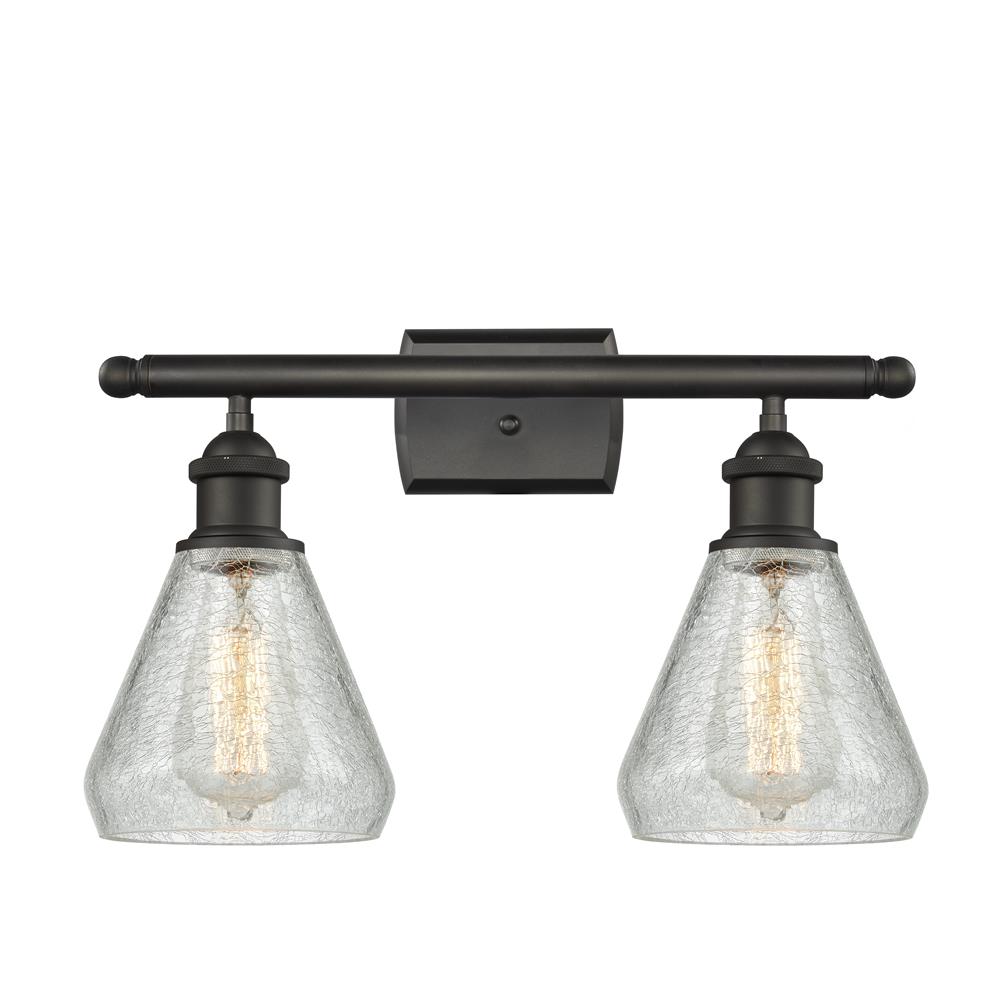 Innovations 516-2W-OB-G275-LED 2 Light Vintage Dimmable LED Conesus 16 inch Bathroom Fixture in Oil Rubbed Bronze
