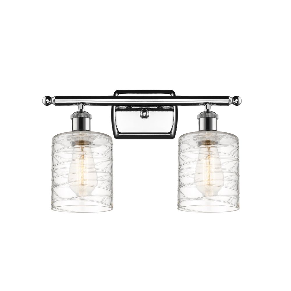 Innovations 516-2W-PC-G1113 Cobbleskill 2 Light Bath Vanity Light part of the Ballston Collection in Polished Chrome