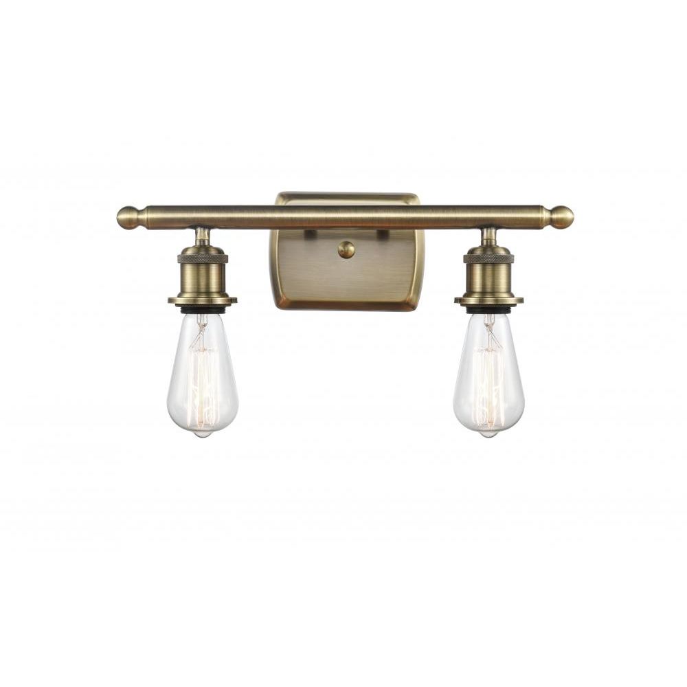 Innovations 516-2W-SG-LED Bare Bulb 2 Light Bath Vanity Light in Satin Gold