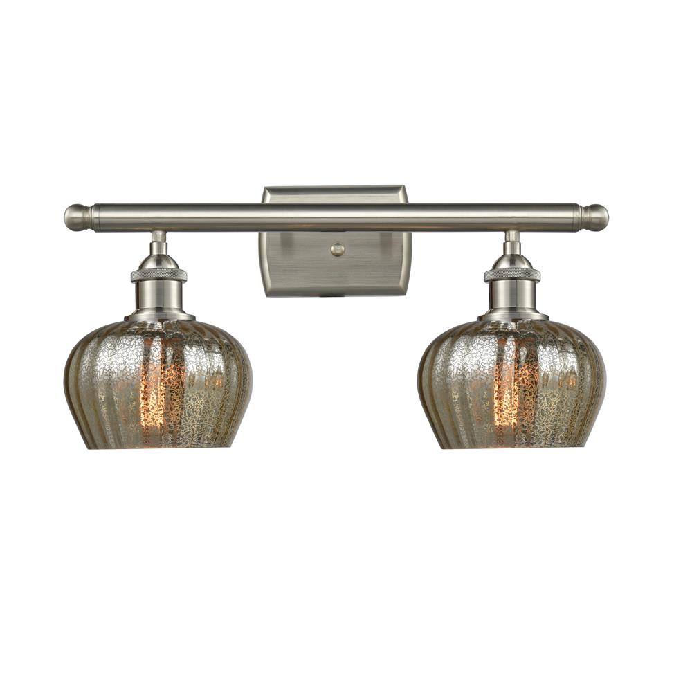 Innovations 516-2W-SN-G96-LED 2 Light Vintage Dimmable LED Fenton 16 inch Bathroom Fixture in Brushed Satin Nickel