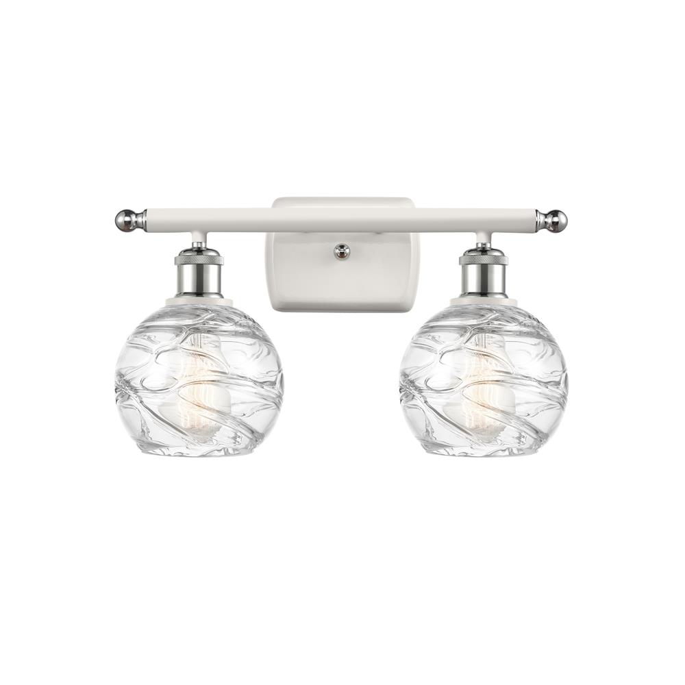 Innovations 516-2W-WPC-G1213-6 White and Polished Chrome Small Deco Swirl 2 Light Bath Vanity Light