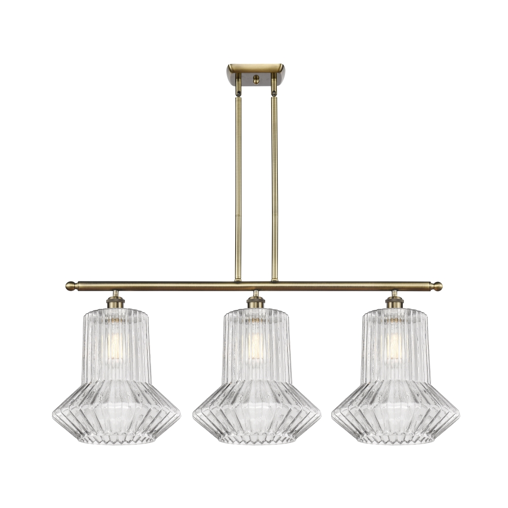 Innovations 516-3I-AB-G212-LED Springwater 3 Light Island Light part of the Ballston Collection in Antique Brass