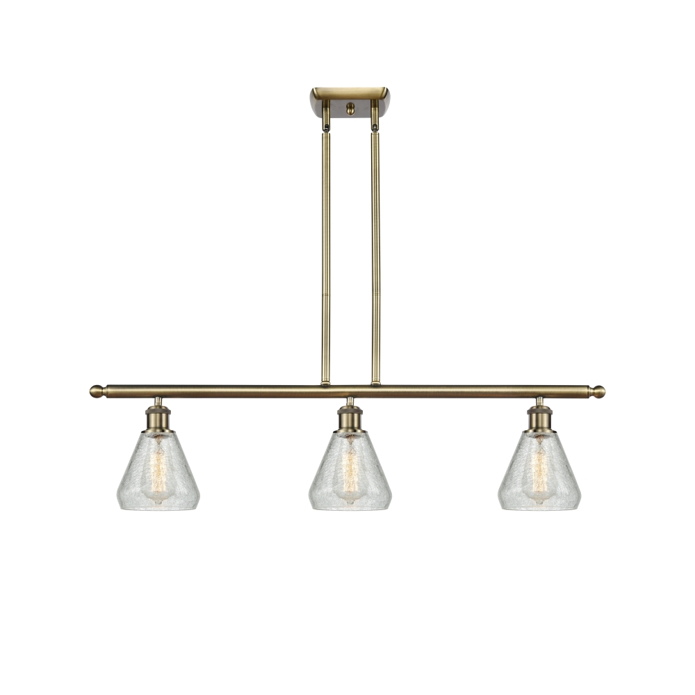 Innovations 516-3I-AB-G275-LED Conesus 3 Light Island Light part of the Ballston Collection in Antique Brass