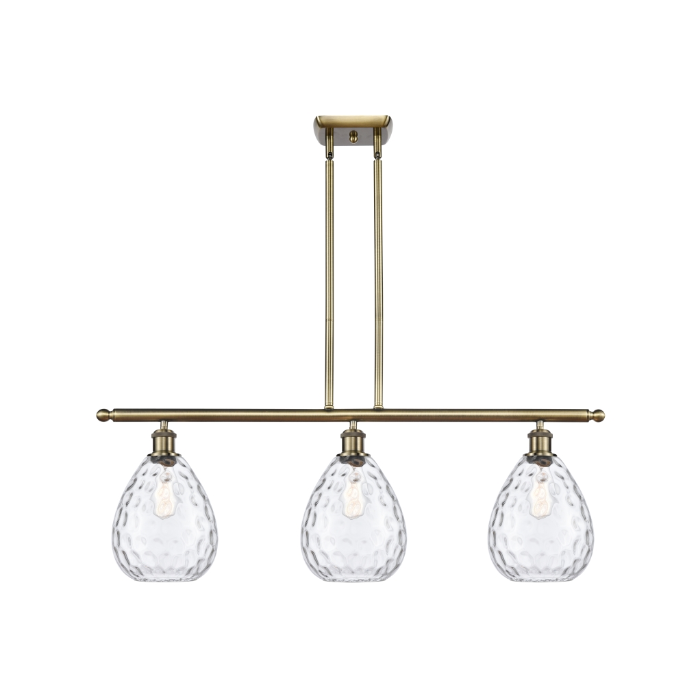 Innovations 516-3I-AB-G372-LED Large Waverly 3 Light Island Light part of the Ballston Collection in Antique Brass