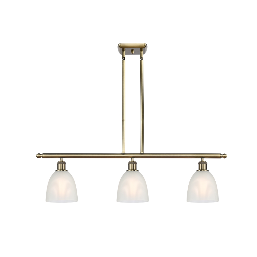 Innovations 516-3I-AB-G381-LED Castile 3 Light Island Light part of the Ballston Collection in Antique Brass