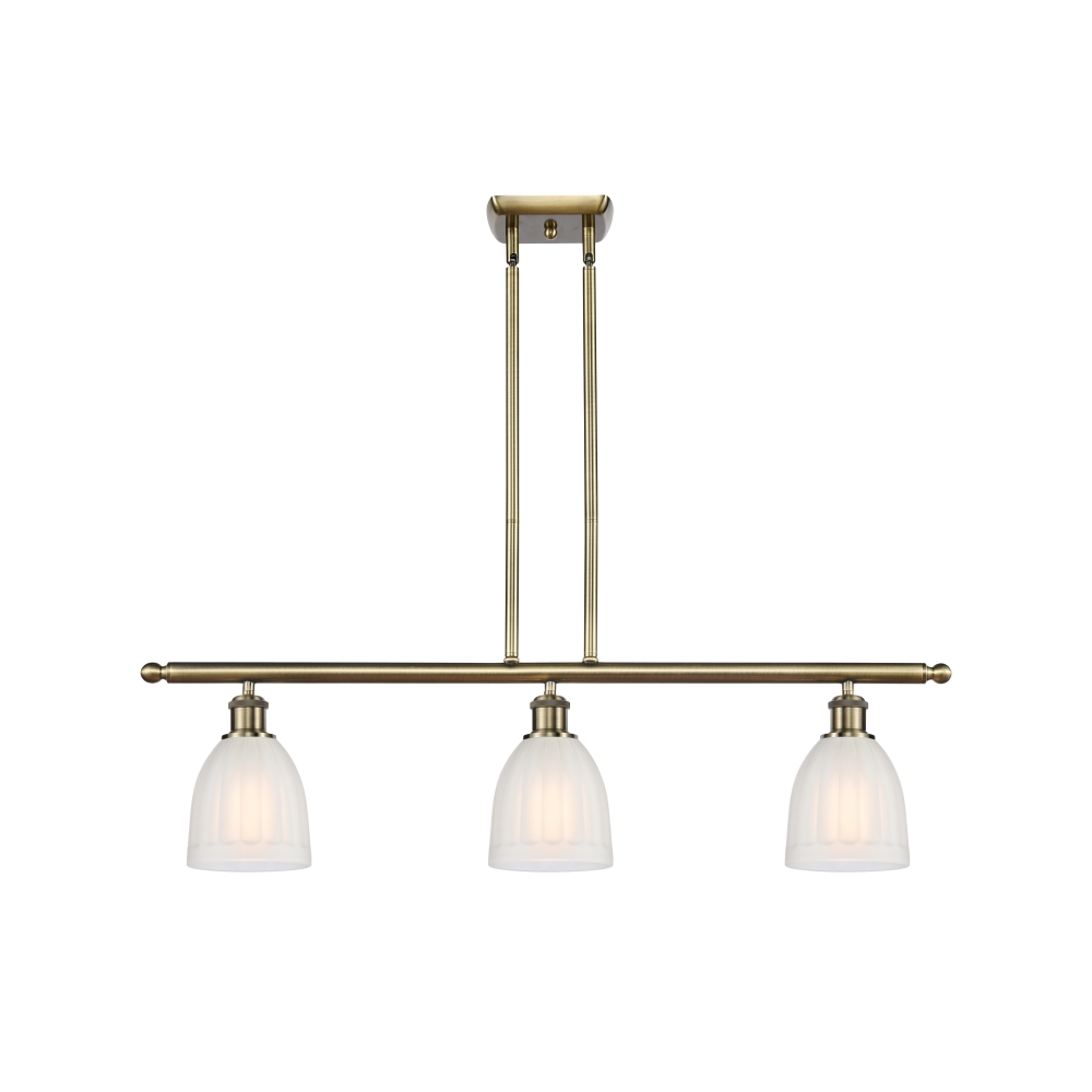 Innovations 516-3I-AB-G441-LED Brookfield 3 Light Island Light part of the Ballston Collection in Antique Brass