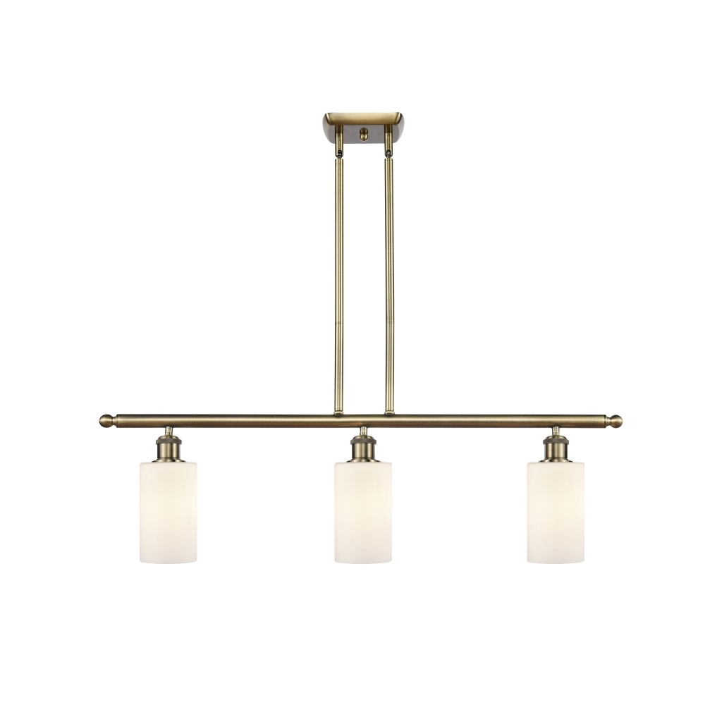 Innovations 516-3I-AB-G801-LED Clymer 3 Light Island Light part of the Ballston Collection in Antique Brass