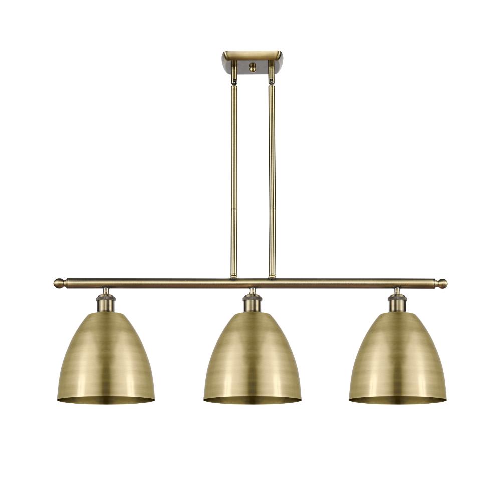 Innovations 516-3I-AB-MBD-9-AB Ballston Dome Island Light in Antique Brass with Antique Brass Ballston Dome Cone Metal Shade