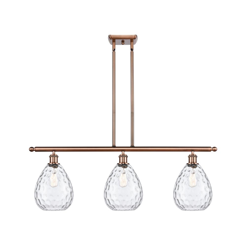 Innovations 516-3I-AC-G372 Ballston Large Waverly 3 Light Island Light in Antique Copper