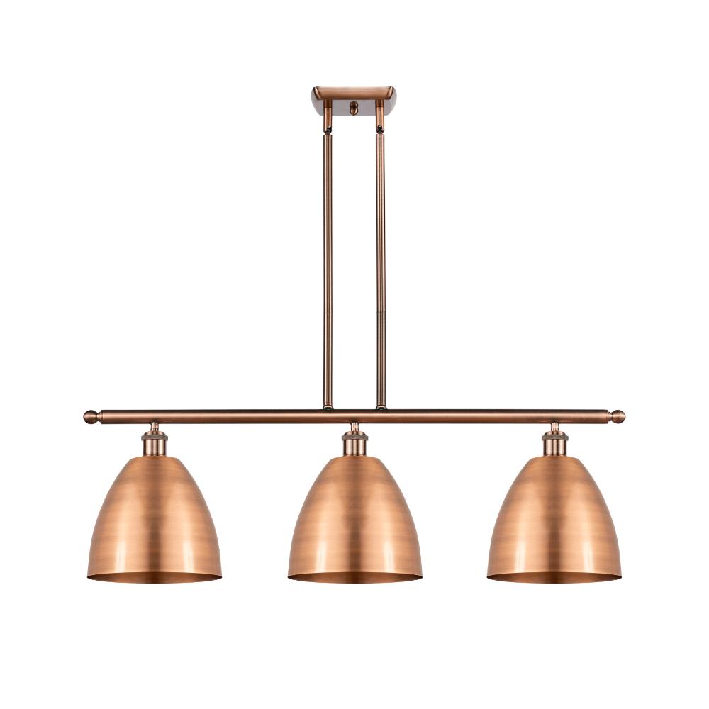 Innovations 516-3I-AC-MBD-9-AC Ballston Dome Island Light in Antique Copper with Antique Copper Ballston Dome Cone Metal Shade