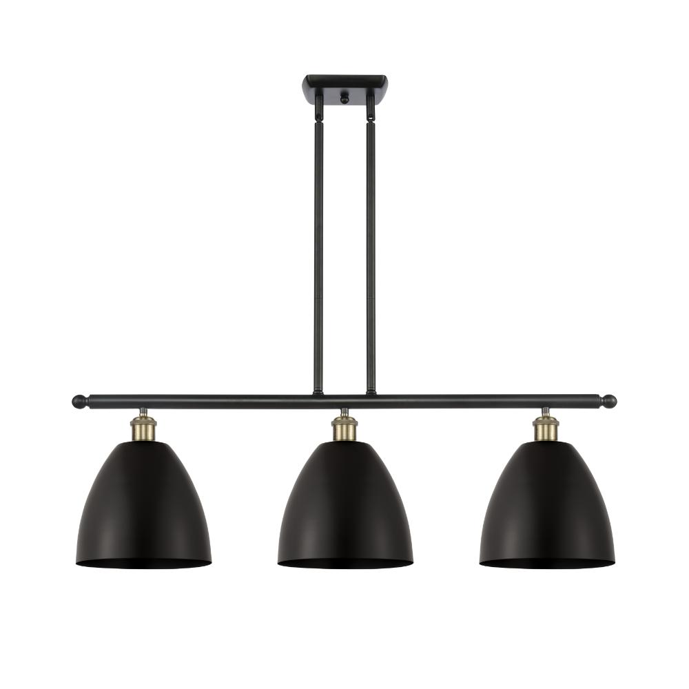 Innovations 516-3I-BAB-MBD-9-BK Ballston Dome Island Light in Black Antique Brass with Matte Black Ballston Dome Cone Metal Shade