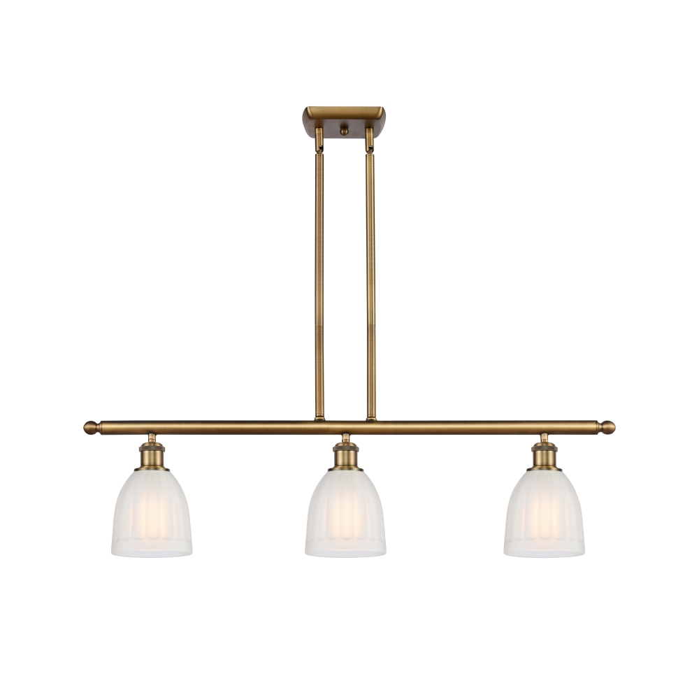 Innovations 516-3I-BB-G441 Brookfield 3 Light Island Light part of the Ballston Collection in Brushed Brass