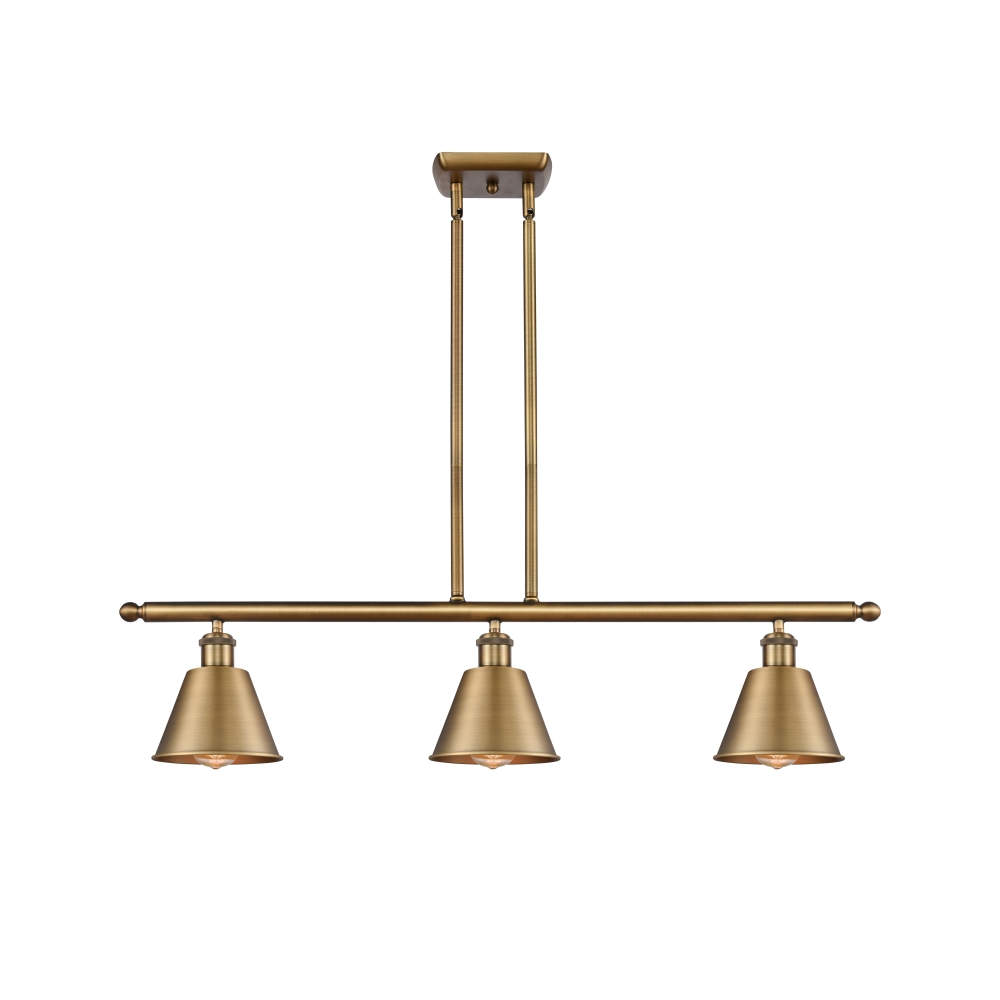 Innovations 516-3I-BB-M8 Smithfield 3 Light Island Light part of the Ballston Collection in Brushed Brass