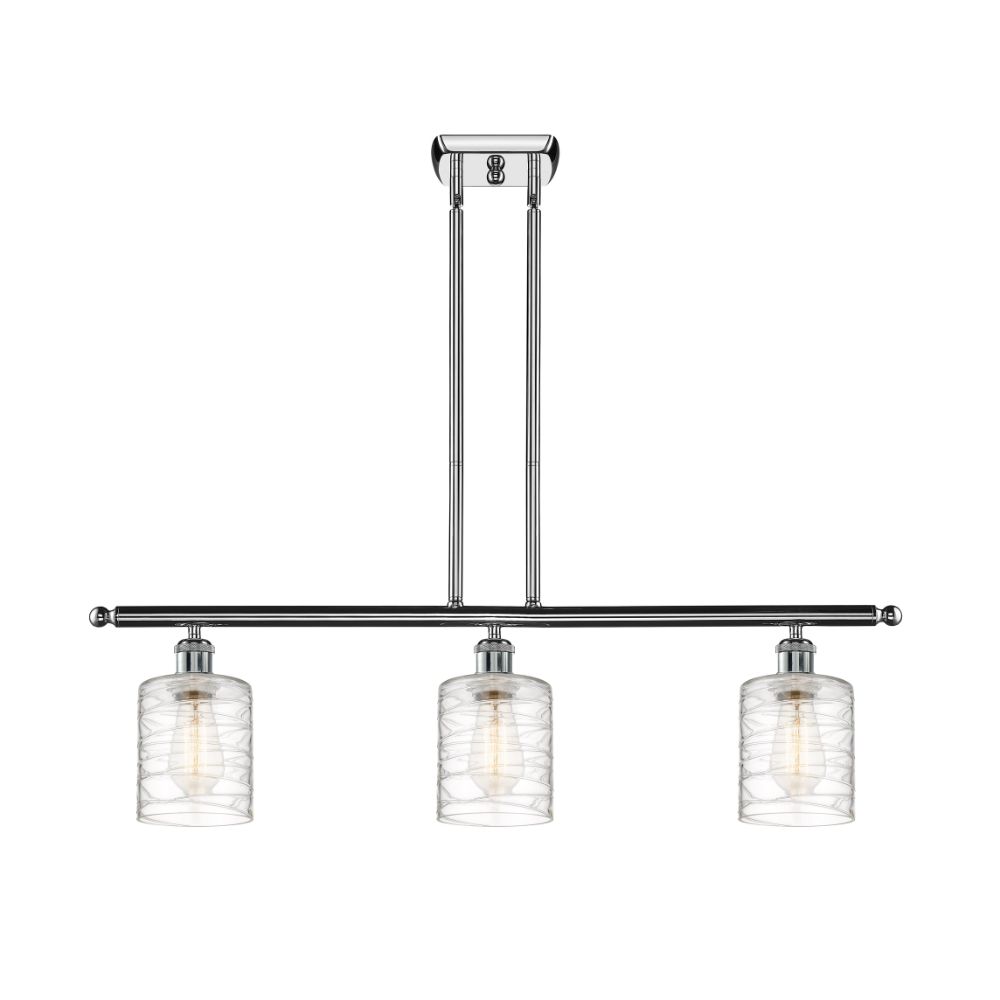 Innovations 516-3I-PC-G1113 Cobbleskill 3 Light Island Light part of the Ballston Collection in Polished Chrome