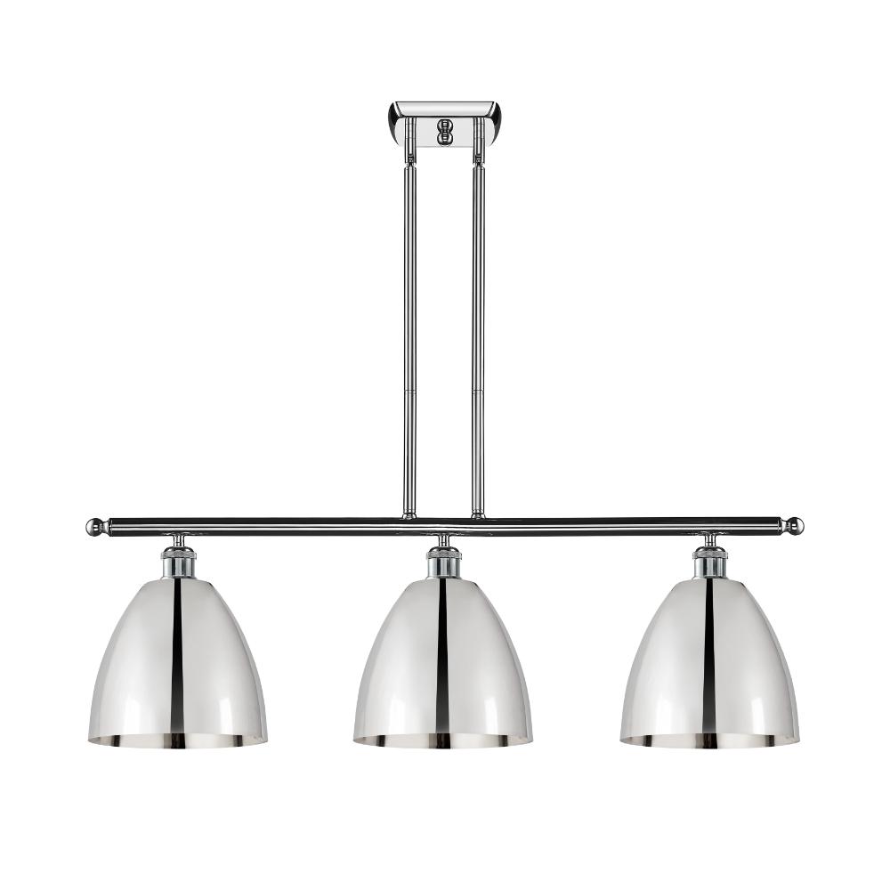 Innovations 516-3I-PC-MBD-9-PC Ballston Dome Island Light in Polished Chrome with Polished Chrome Ballston Dome Cone Metal Shade