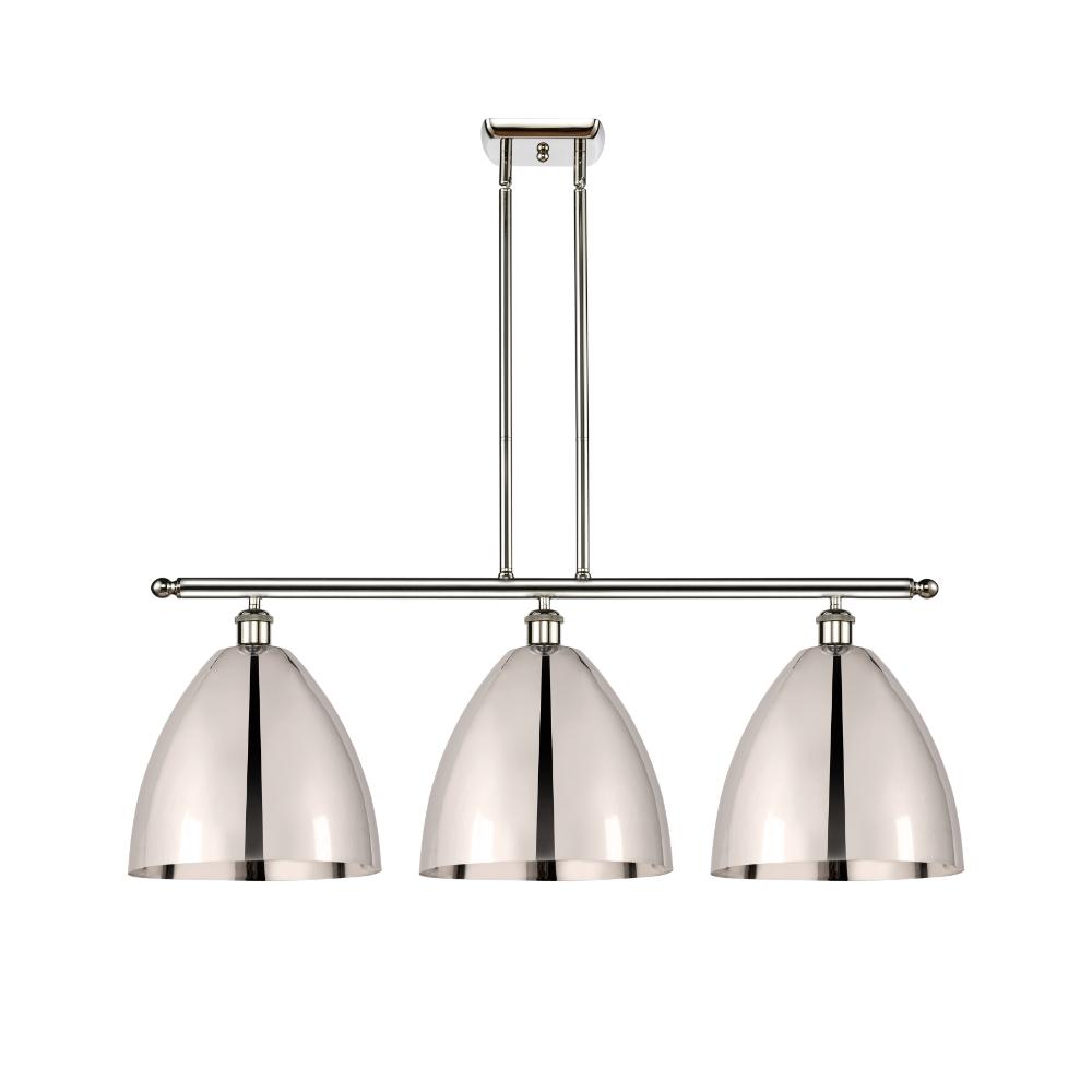 Innovations 516-3I-PN-MBD-12-PN Ballston Dome Island Light in Polished Nickel with Polished Nickel Ballston Dome Cone Metal Shade