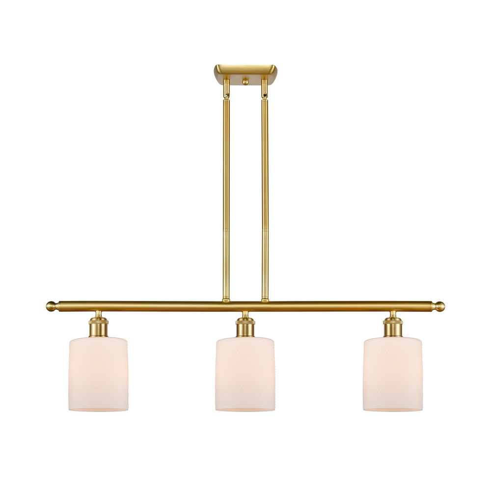 Innovations 516-3I-SG-G111 Cobbleskill 3 Light Island Light part of the Ballston Collection in Satin Gold