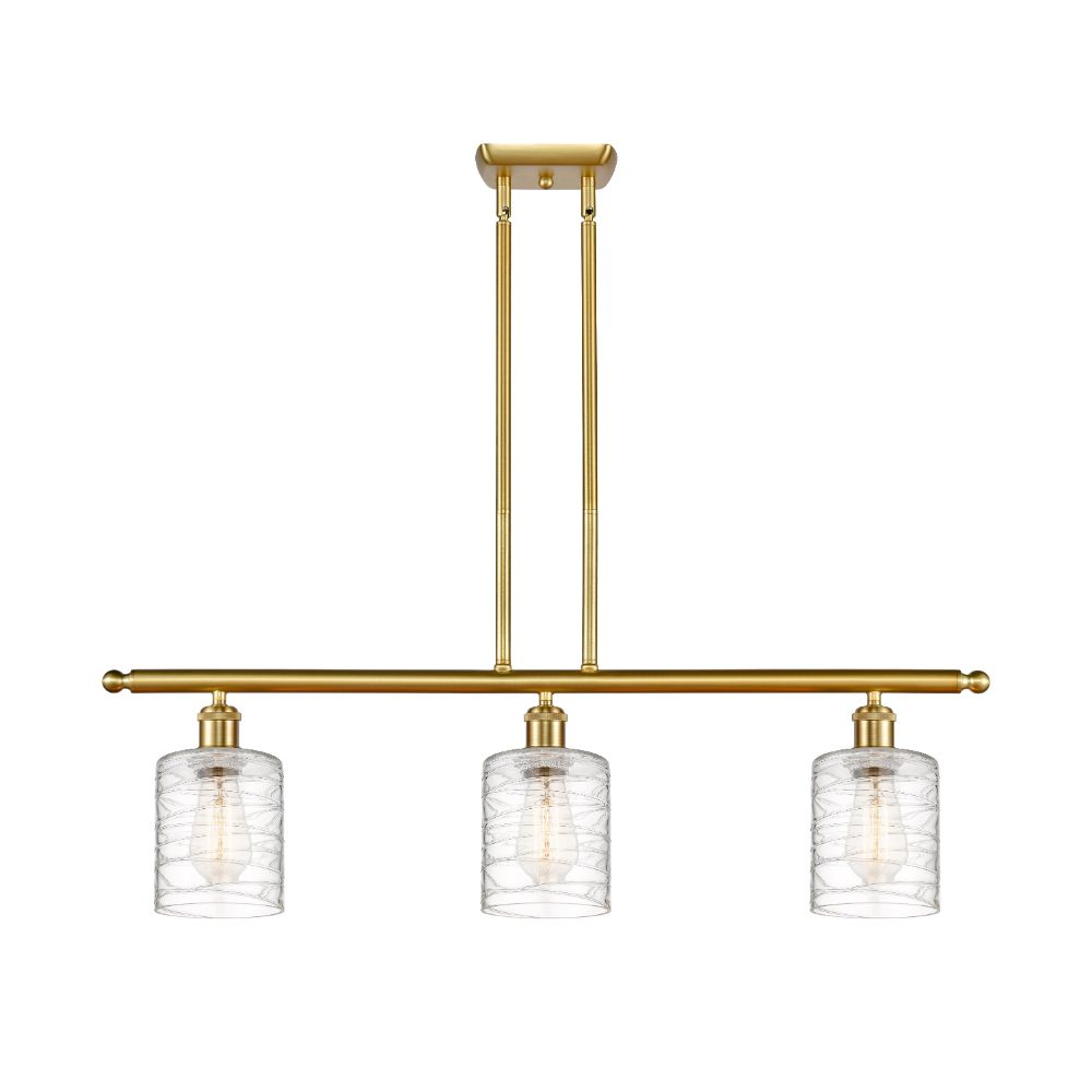 Innovations 516-3I-SG-G1113 Cobbleskill 3 Light Island Light part of the Ballston Collection in Satin Gold