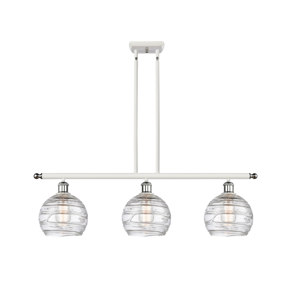 Innovations 516-3I-WPC-G1213-8 Deco Swirl 3 Light 36 inch Island Light in White and Polished Chrome