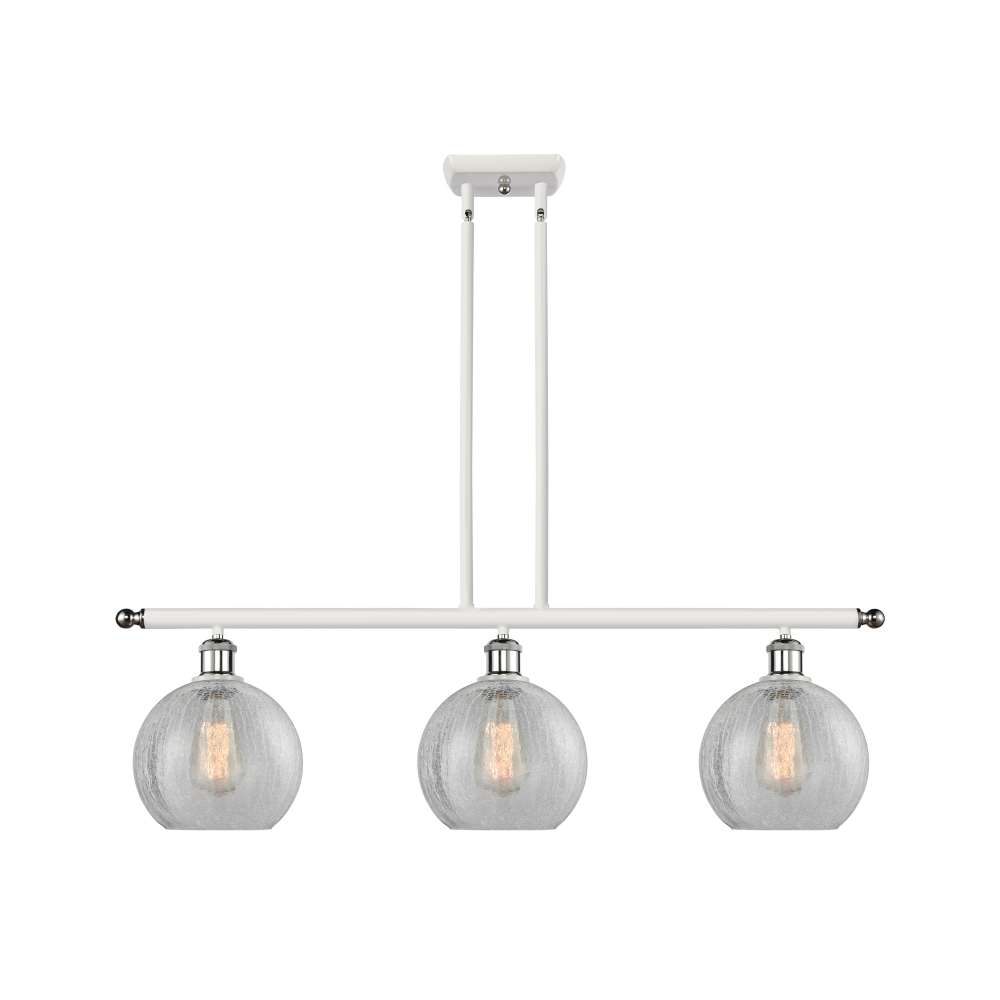Innovations 516-3I-WPC-G125-8 Athens 3 Light 36 inch Island Light in White and Polished Chrome