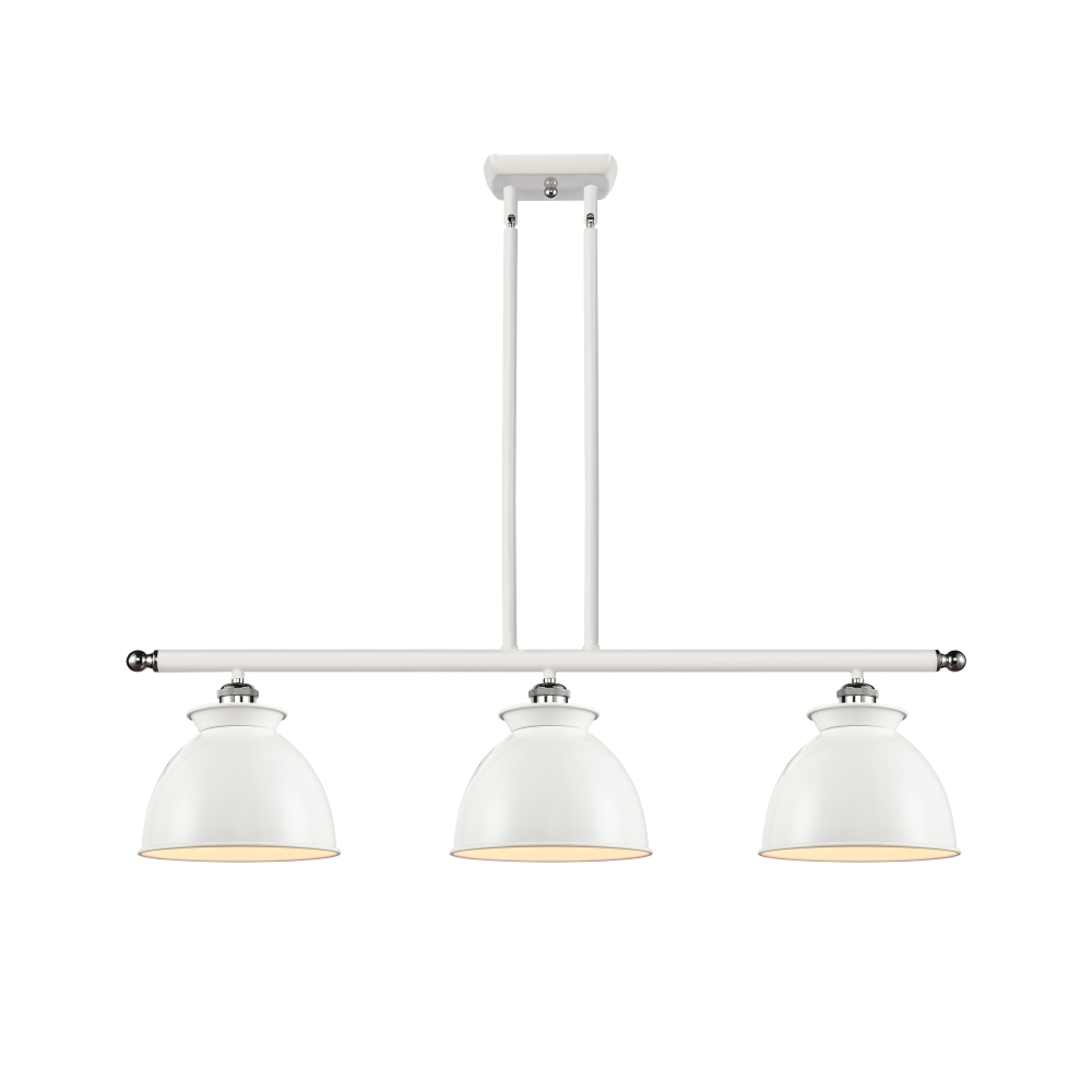 Innovations 516-3I-WPC-M14-W Adirondack 3 Light Island Light part of the Ballston Collection in White and Polished Chrome