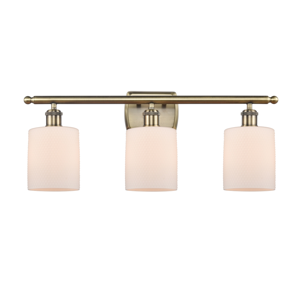 Innovations 516-3W-AB-G111 Cobbleskill 3 Light Bath Vanity Light part of the Ballston Collection in Antique Brass
