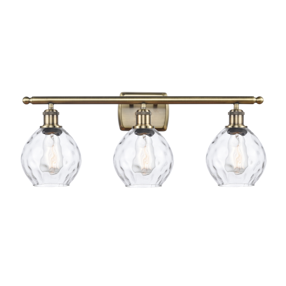 Innovations 516-3W-AB-G362 Small Waverly 3 Light Bath Vanity Light part of the Ballston Collection in Antique Brass