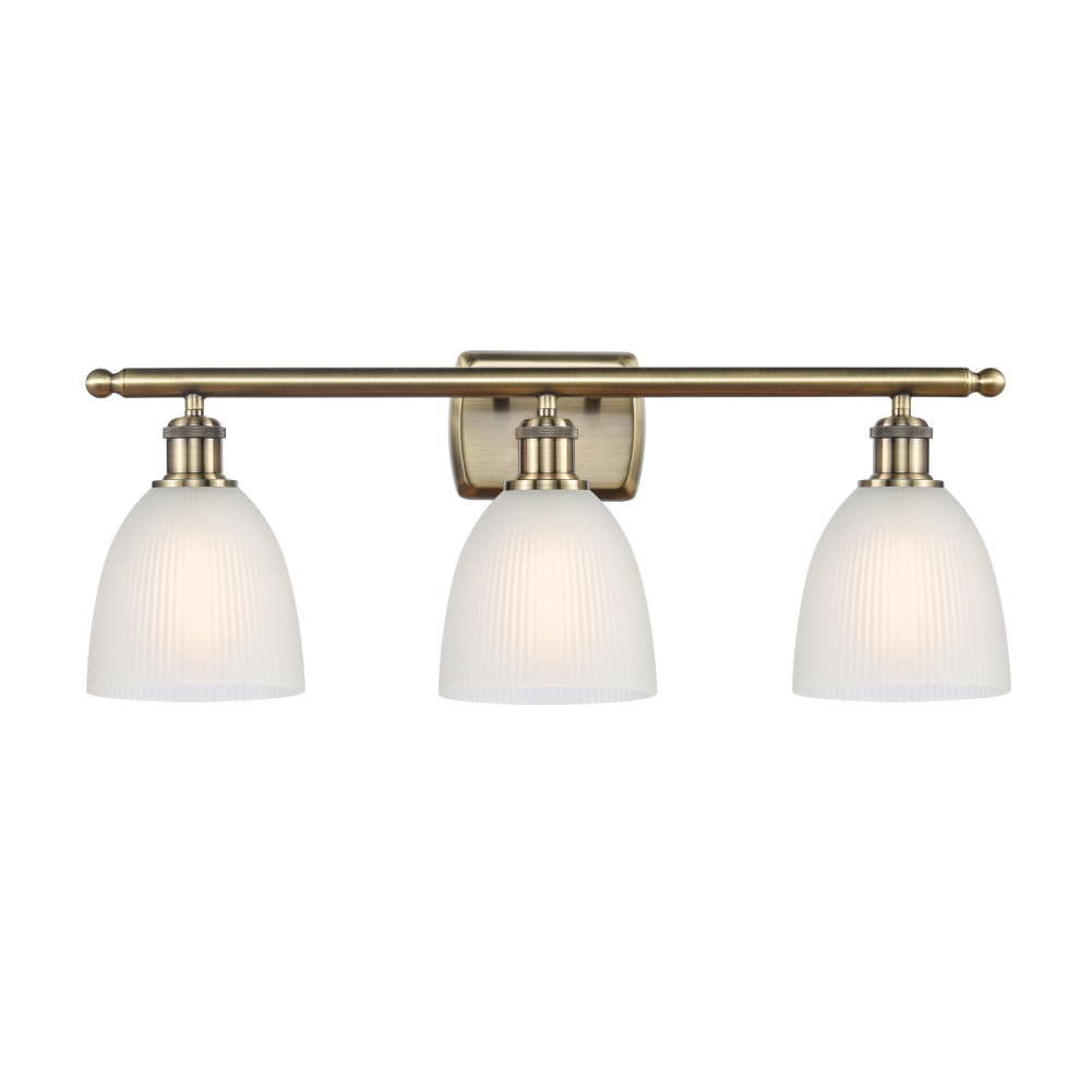 Innovations 516-3W-AB-G381 Castile 3 Light Bath Vanity Light part of the Ballston Collection in Antique Brass