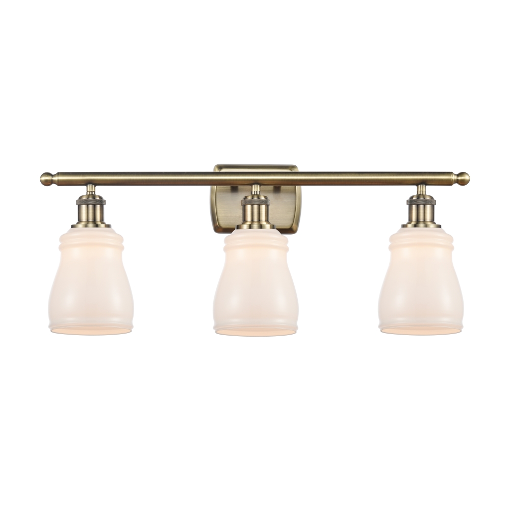 Innovations 516-3W-AB-G391-LED Ellery 3 Light Bath Vanity Light part of the Ballston Collection in Antique Brass