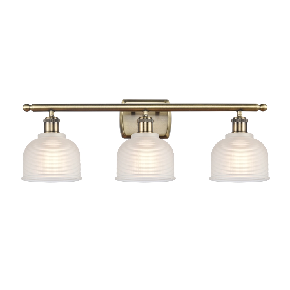 Innovations 516-3W-AB-G411-LED Dayton 3 Light Bath Vanity Light part of the Ballston Collection in Antique Brass